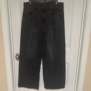 American Eagle black baggy jeans, size 12
